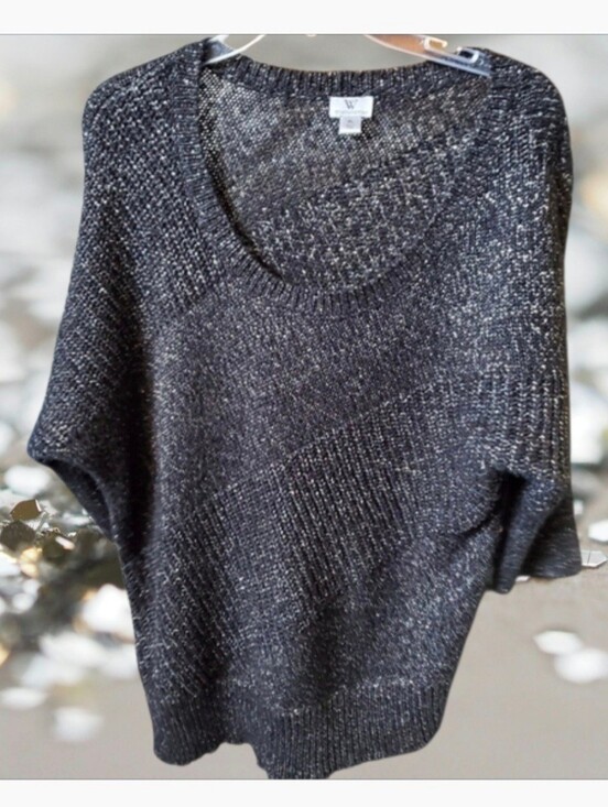 Worthington Sweaters - Black Silver Sparkle Sweater Worthington size XL